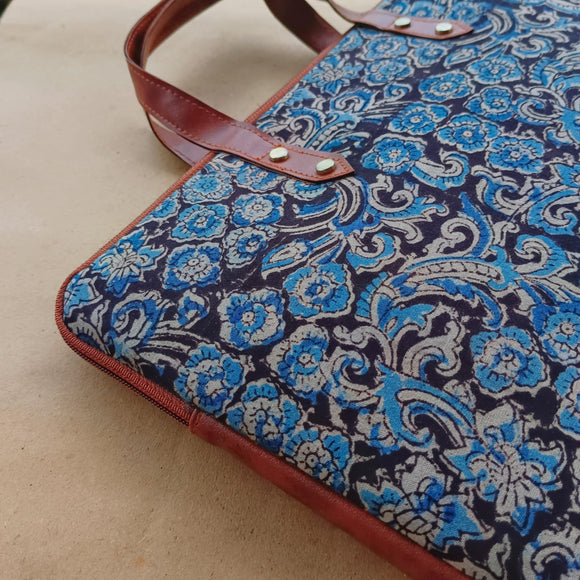 Laptop Sleeve Kalamkari Blue