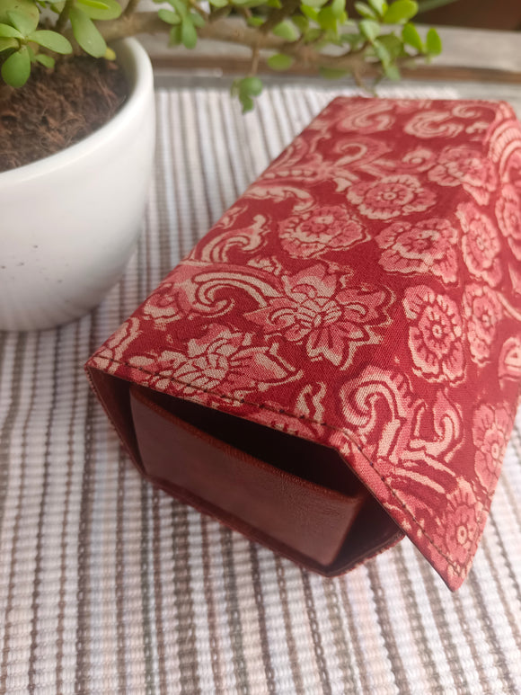 Kalamkari Foldable Eyewear Case Red