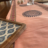 Polysilk Blockprinted Peach Mandala Runner