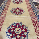 Polysilk Blockprinted Runner Dull Gold Tashkent Runner