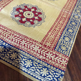 Polysilk Blockprinted Runner Dull Gold Tashkent Runner