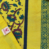 Polysilk Blockprinted Jaal Yellow Runner