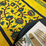 Polysilk Blockprinted Jaal Yellow Runner