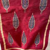 Polysilk Blockprinted Maroon Leaf Runner