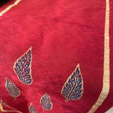 Polysilk Blockprinted Maroon Leaf Runner