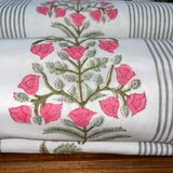 Mul Dohar Single Flora Stripe