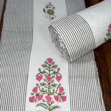 Mul Dohar Single Flora Stripe