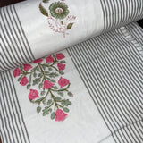 Mul Dohar Single Flora Stripe