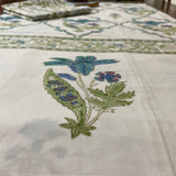 Plumeria Handblock Printed Bedsheet