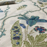 Plumeria Handblock Printed Bedsheet