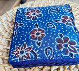 Unisex Ajrakh Square Wallet Blue Bagh