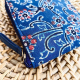 Unisex Ajrakh Square Wallet Blue Jaal