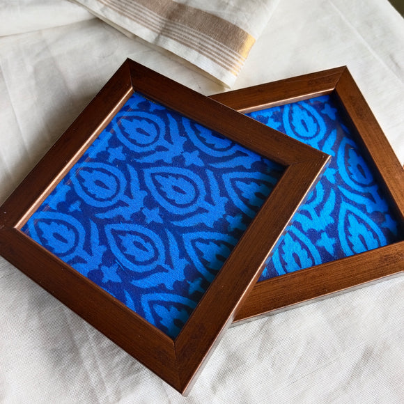 Handcrafted Blockprint Coasters Cypress