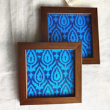 Handcrafted Blockprint Coasters Cypress-set of 2