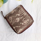 Unisex Ajrakh Square Wallet Dabu Brown Creeper
