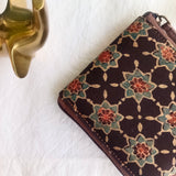 Unisex Ajrakh Square Wallet Black Star