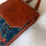 Cross-body Mobile Pouch Ajrakh Blue Dahlia