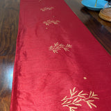 Polysilk Blockprinted Maroon Bamboo Runner