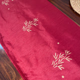 Polysilk Blockprinted Maroon Bamboo Runner