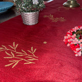 Polysilk Blockprinted Maroon Bamboo Runner