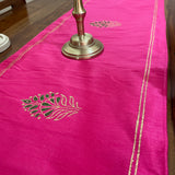 Polysilk Blockprinted Fuschia Pink Floral