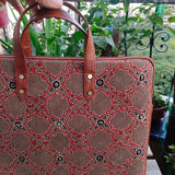 Laptop Sleeve Ajrakh Brown Jaali