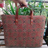 Laptop Sleeve Ajrakh Brown Jaali