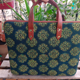 Laptop Sleeve Ajrakh Green Ashtkon