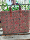 Laptop Sleeve Ajrakh Brown Jaali
