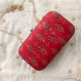 Box Clutch Ajrakh Modal Red (Round Edge)
