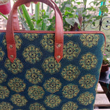 Laptop Sleeve Ajrakh Green Ashtkon