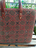 Laptop Sleeve Ajrakh Brown Jaali