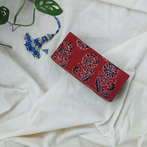 Ajrakh Foldable Eyewear Case Red Phool