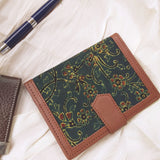 Ajrakh Travel / Passport Holder Green Jaal