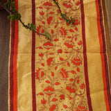 Handblock Printed Table Runner Golden Kamal Jaal