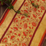 Handblock Printed Table Runner Golden Kamal Jaal