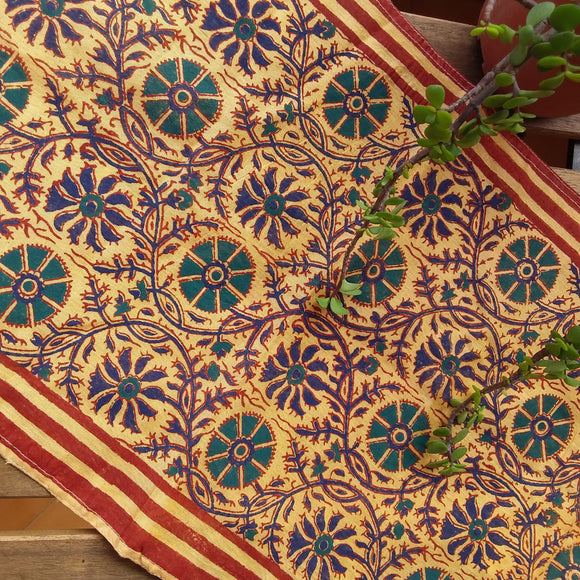 Handblock printed Table Runner Golden Jaal