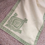 Handblock Printed Cotton Table Runner Light Lime green -Boota