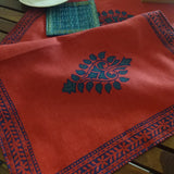 Cotton Handblock Printed Pan Boota Red