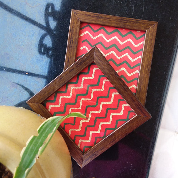 Handcrafted Table Coaster Red