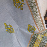 Handblock Printed Yellow-Green Paan Boota Curtain