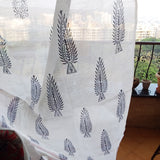 Handblock printed 'Teen-boota'  Offwhite Curtain