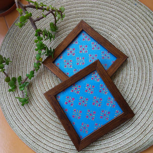 Handcrafted Table Coaster  Blue- set of 2