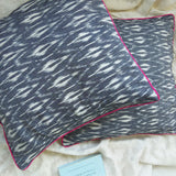 Ikat Cotton Cushion Cover- Slaty