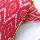 Ikat Cotton Cushion Cover -Laal