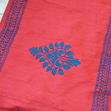 Polysilk Handblock Printed Runner Red Paan boota