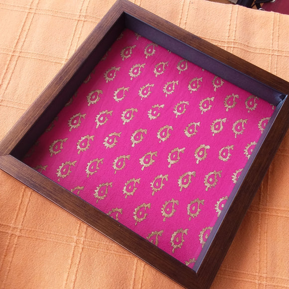 Handcrafted Decorative Blockprint Tray- Rani Pink Ambi