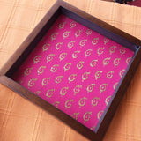 Handcrafted Decorative Blockprint Tray- Rani Pink Ambi