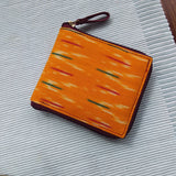 Unisex Ikat Square Wallet Yellow Lines