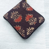 Unisex Ajrakh Square Wallet Black Dahlia